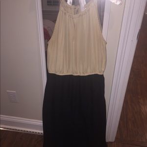 Tan and Black hi low cHarming Charlie dress